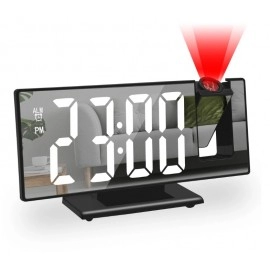 180° Rotation Projection Alarm Clock with Time Temperature Digital Alarm Clock  Table Clock 12/24H USB Projector LED Clock