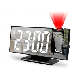 180° Rotation Projection Alarm Clock with Time Temperature Digital Alarm Clock  Table Clock 12/24H USB Projector LED Clock