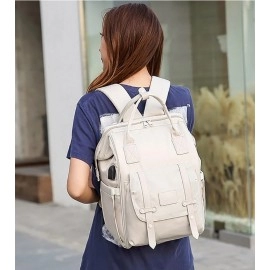 Baby Nappy Bag Mummy Bag Backpack Waterproof Storage Handbag Outdoor Travel Mommy Maternity Bag For Baby Stuff 2 Layer Gray